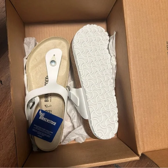 Birkenstock Gizeh White Regular Sandals - Women's 9.5 . EU 40 - Picture 2 of 6